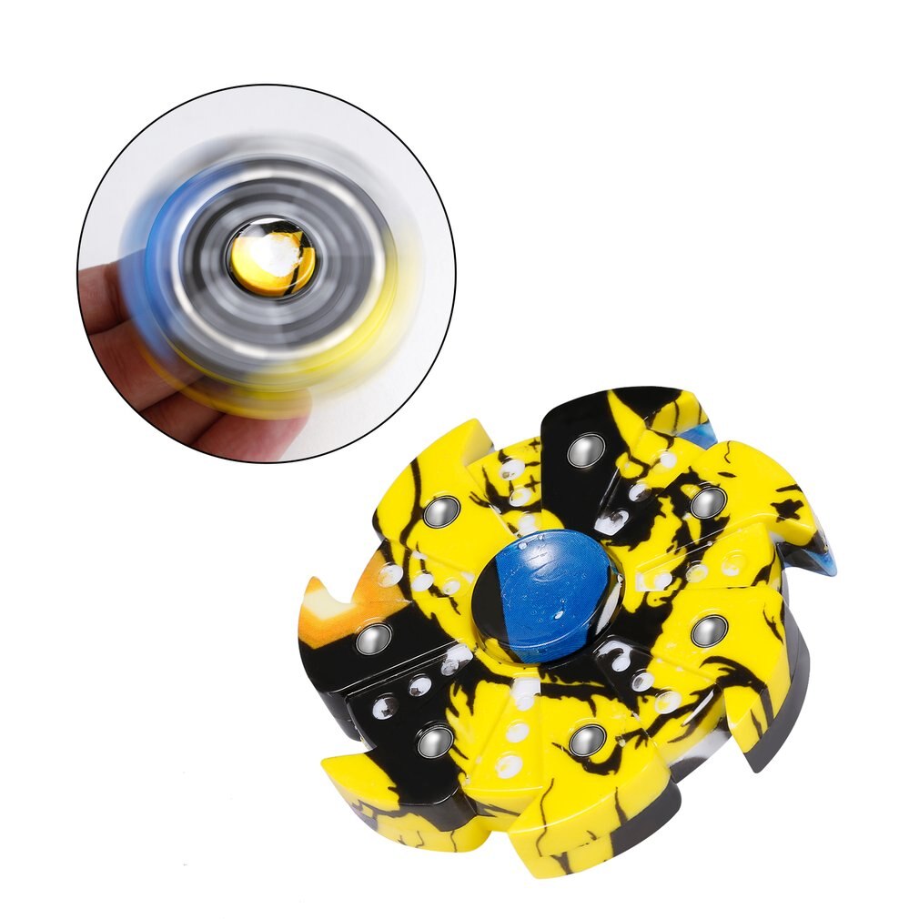 Duurzaam Grappige Verlichten Adhd Lijder Angst Stress Reducer Vinger Speelgoed Zeven Bladeren Hand Spinner Met Vortex Uiterlijk