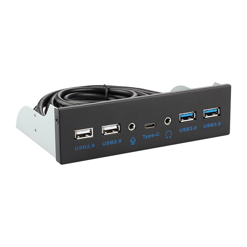 Frontpanel usb 3.0 frontpanel type c hub 20 pin stik 60cm kabel super speed plug and play nem at installere til pc adaptere