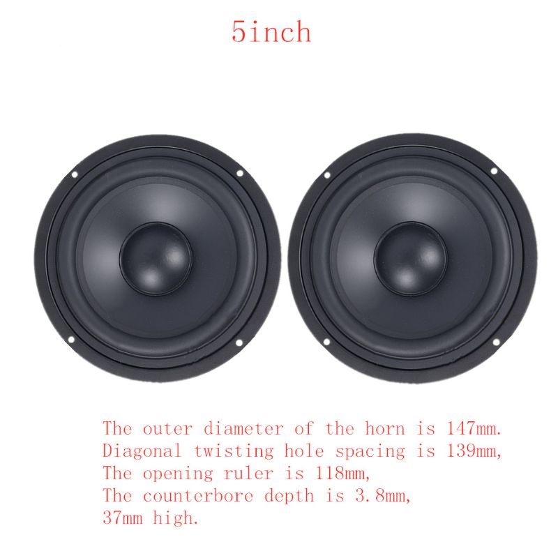 2Pcs 4/5/6.5" Woofer Speaker Passive Radiator Booster Bass Vibrating Speaker 95AF: B
