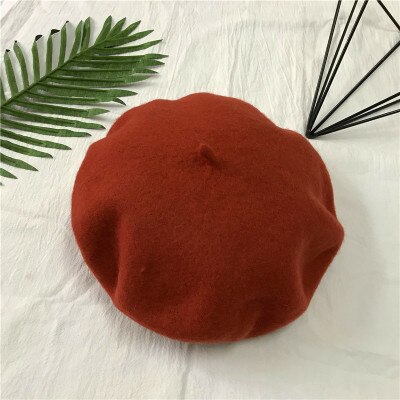 Wolmix franse baret effen dames dames meisjes hoed herfst winter warme muts mutsen: Karamel