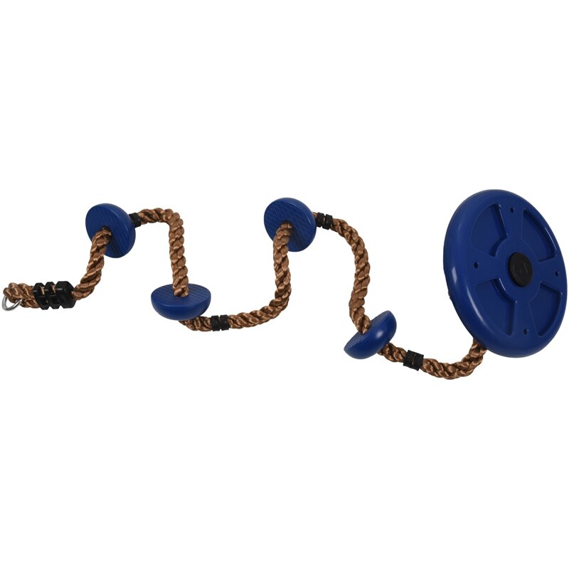 Jungle Gym Climbing Rope With Platforms And Disc Swing Seat Fitness Swing Set Accessories Kids Swing Seat Blue: Default Title