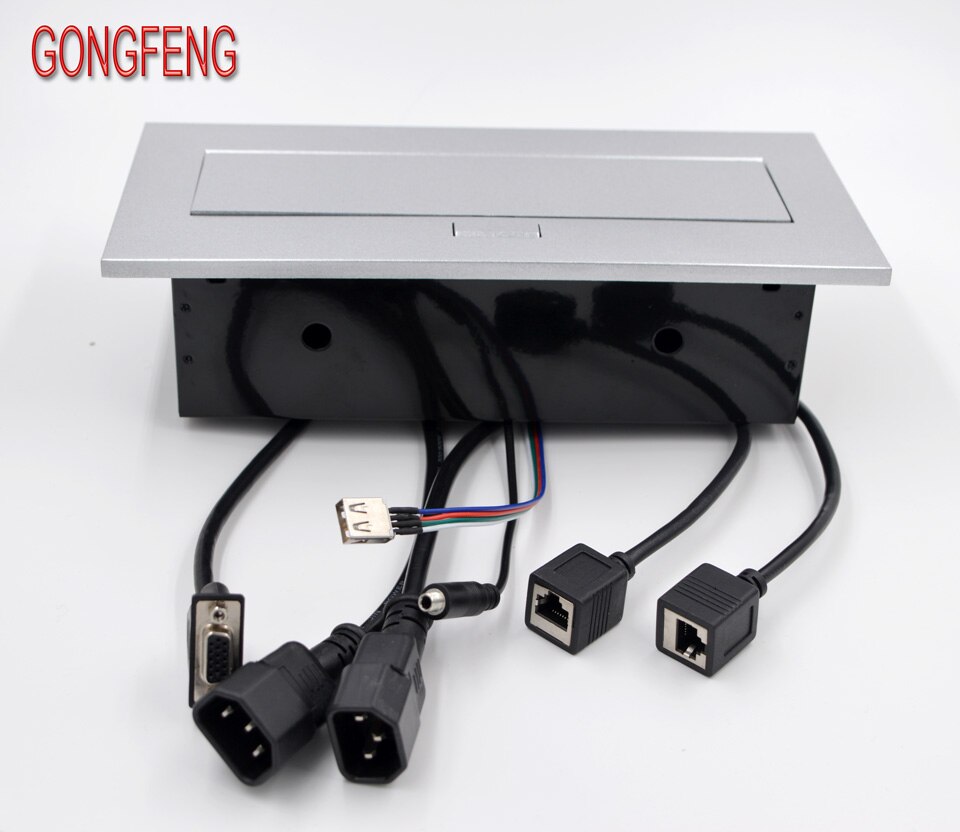 Special Multimedia Desktop Universal Power Jack HI Free Connection box office conference Table Socket Silvery