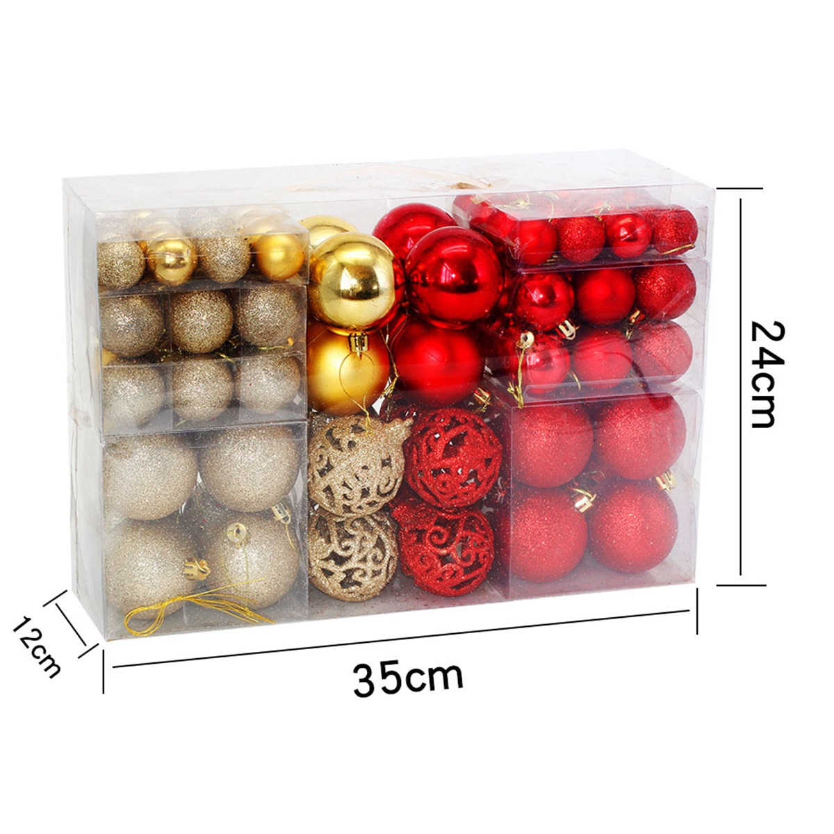 100pcs 3-6cm Christmas Tree Decorations Balls Bauble Xmas Party Hanging Ball Ornaments Christmas Decorations for Year