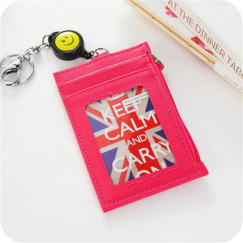 Carteira de couro feminina, porta-cartões em cor sólida, porta-cartão de crédito, ônibus, bolsa de moedas, chaveiro, bolsa fina para crianças capa com estojo