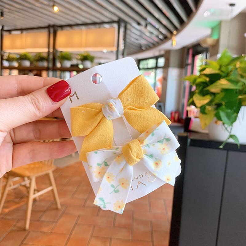 2Pcs Kleurrijke Baby Haar Clips Bows Kids Haarspelden Solid Bloemen Kinderen Haarspeldjes Clips Haar Accessoires Voor Baby Meisjes: 02