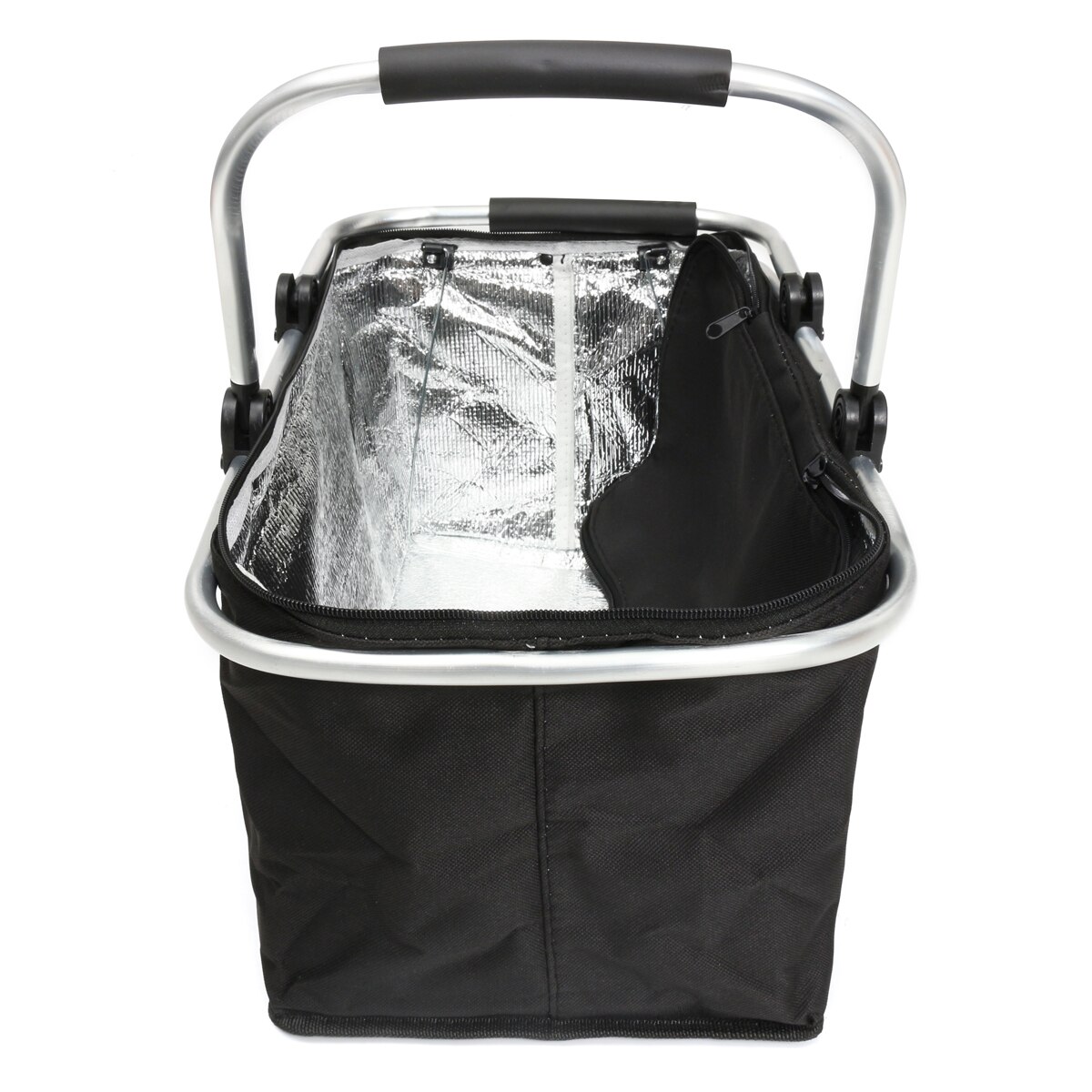 30L bolso de picnic plegable Camping senderismo bolsa de almuerzo aislada cesta de pícnic para el aire libre nevera cesto caja de almacenamiento portátil negro
