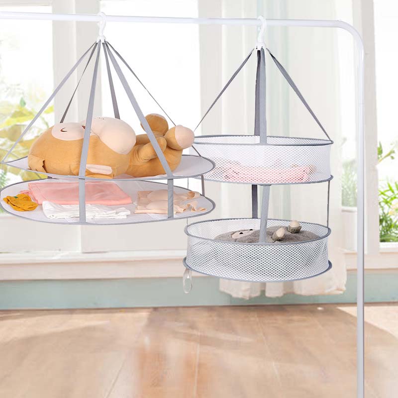 Windproof Clothes Drying Net For Sweater Bra Underwear Hanging Drying Rack Laundry Basket Mesh Folding Nets Flat Out to Dry