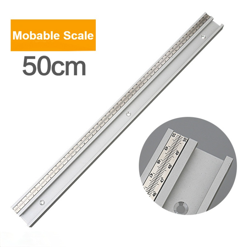 T-track 300-800mm with Wood Screws Aluminum Alloy Double Cut Profile Universal with Predrilled Mounting Holes -Woodworking Tools: Movable 500mm