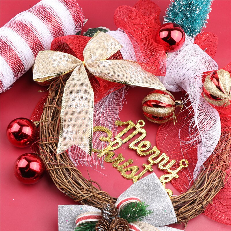 4 Roll Deco Poly Mesh Lint Roll Voor Kransen Maken, 10.2 Inches X 30 Voeten Elke Rol Pp Mesh Voor Party Kerst