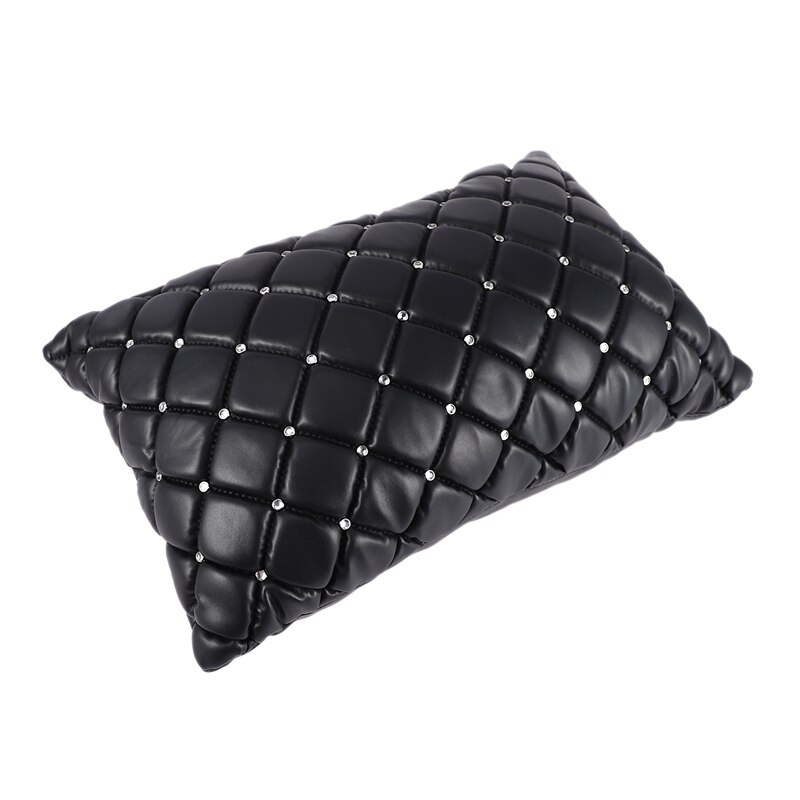 Bil lændepude pu læder åndbar krystal pude lændepude pude bil universal interiør tilbehør