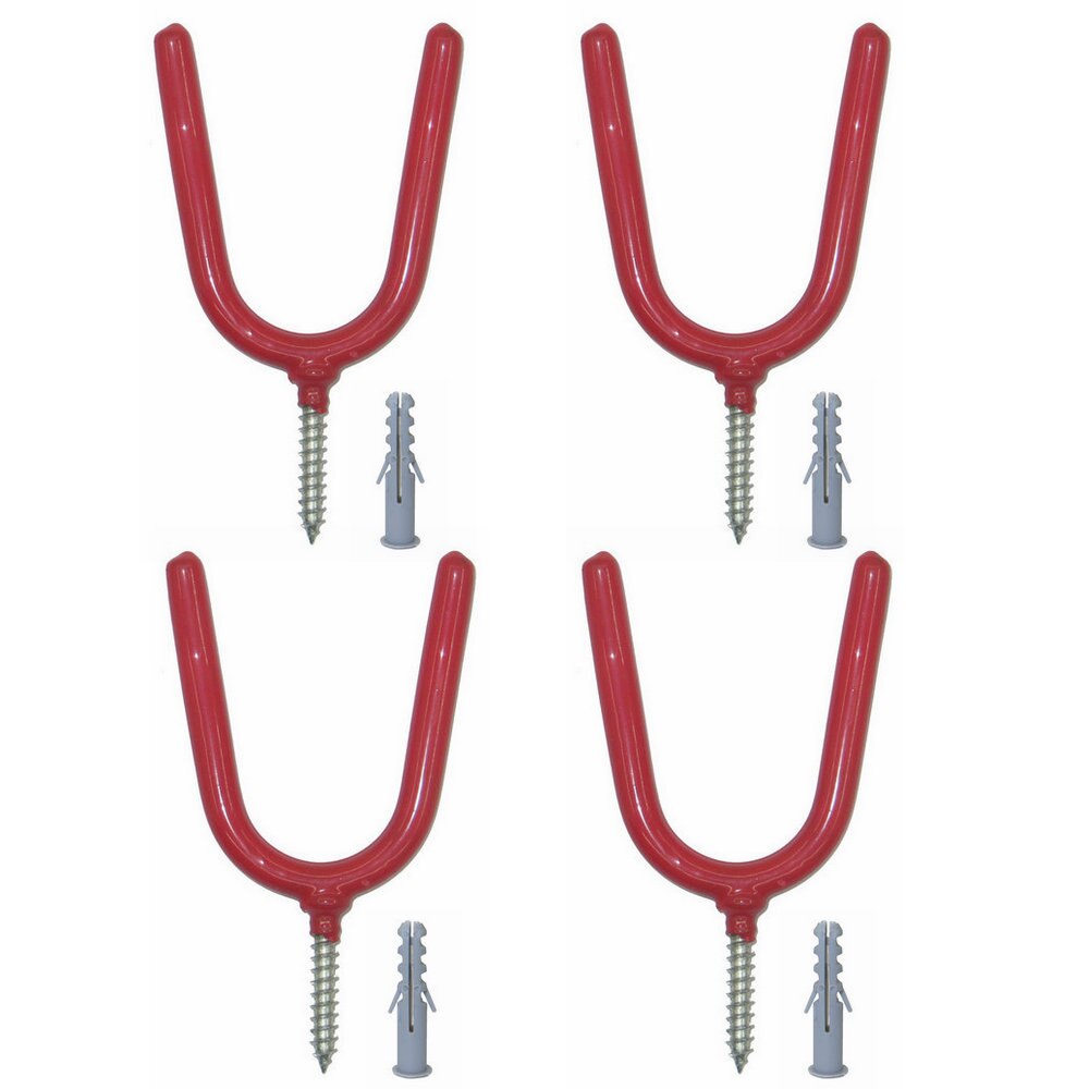 Heavy Duty Metal Hook Garage Organizer Wall Mount For Garage Storage Hang Shovels Rakes Brooms Garden Tools: 4 Pcs