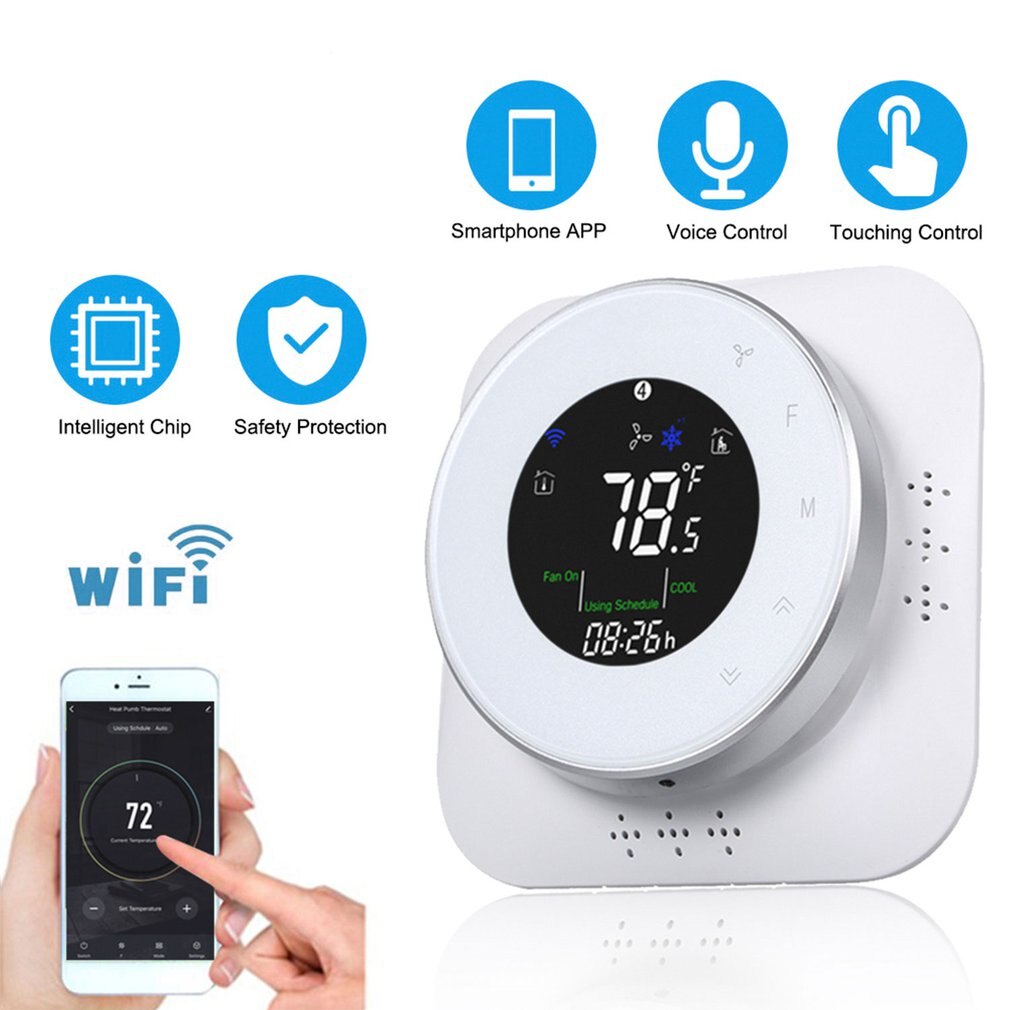 Gas Boiler Thermostat 02 Series Wifi Type-Boiler Screen Home Room Temperature Controller: White