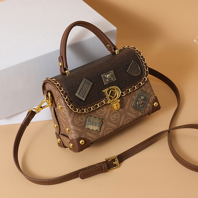 Kvinders retro pu læder skuldertaske kæde håndtaske crossbody til daglig brug