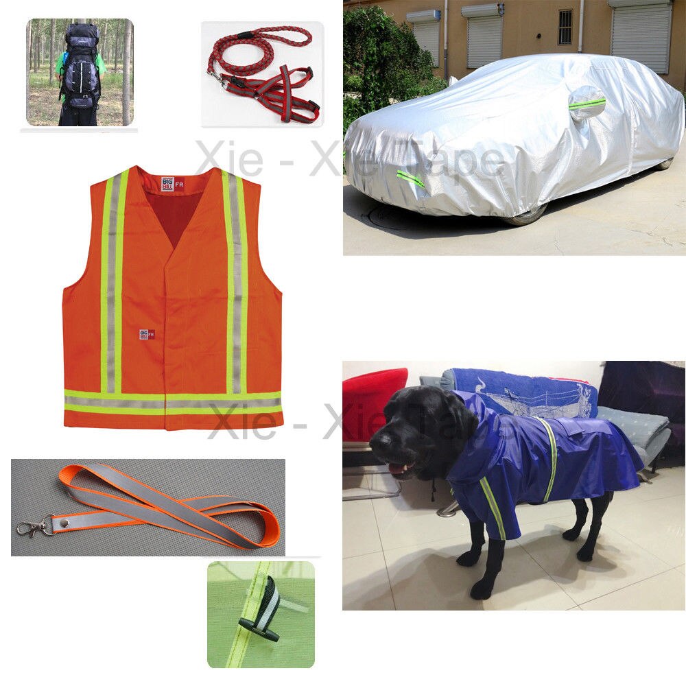 Silver Reflective Webbing Ribbon Fabric Tape For Clothing Sew On 25mm/12mm x 20meters