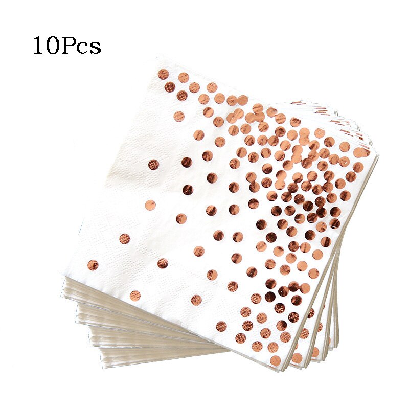 Rose Gold Party Disposable Tableware Set Wedding Birthday Party Table Decoration Paper Cups Plates Straws Baby Shower Supplies: 3