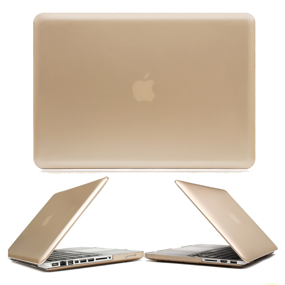 4in1 Gold Champagne laptop Case For Apple macbook Air Pro Retina 11 12 13 15 For Mac book 13.3 inch with Touch Bar