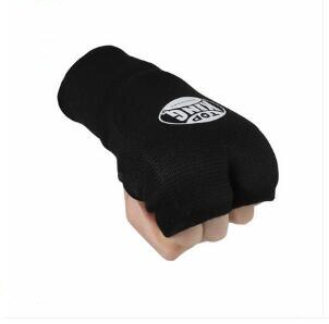 Dames halve vinger handschoenen boks hand wraps binnenhandschoenen elastische bandages sanda boks piek beschermende handschoenen: Zwart / S