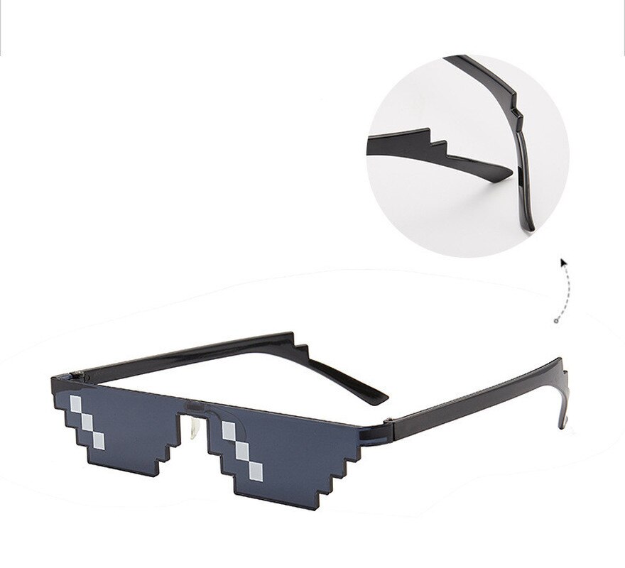 8 Bit Thug Life Mosaic Funny Tricks Glasses Toy Unisex Funny Sunglasses Toy Prank Props Bachelorette Party Halloween Decoration
