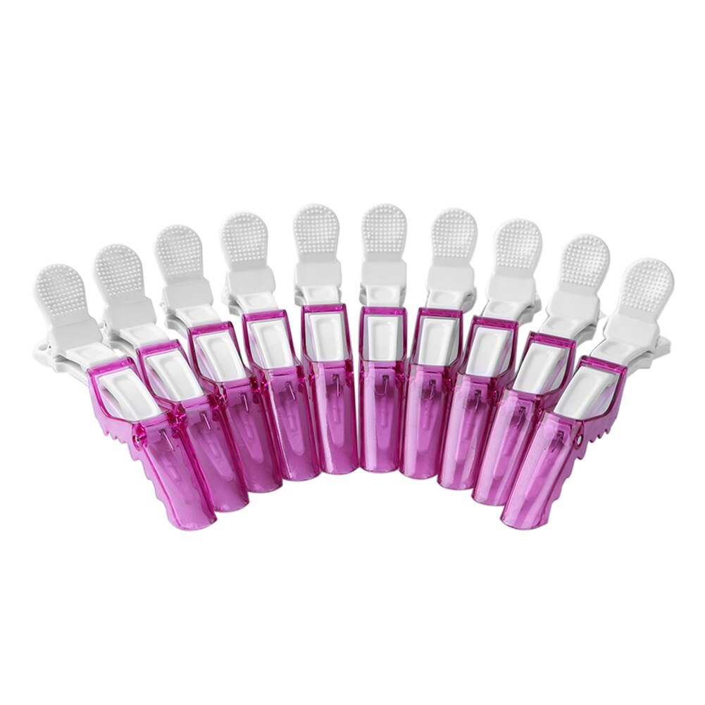 Pinza de araña para peluquería, pasador de cocodrilo de plástico, herramienta de agarre, utensilio de peluquería, 10/6 Uds.: 10PCS Pink