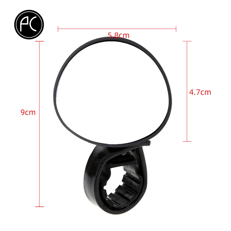 PCycling bicicleta espejo retrovisor bicicleta MTB ciclismo Amplia gama Back Reflector de mirilla ángulo ajustable manillar Mini espejos: E Black