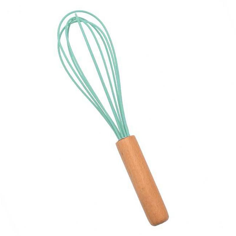 Mint Green Kitchen Utensil Non-Stick Wood Handle Cooking Utensil Premium Silicone Material Baking Spatula Spoon Kitchen Supplies: 9