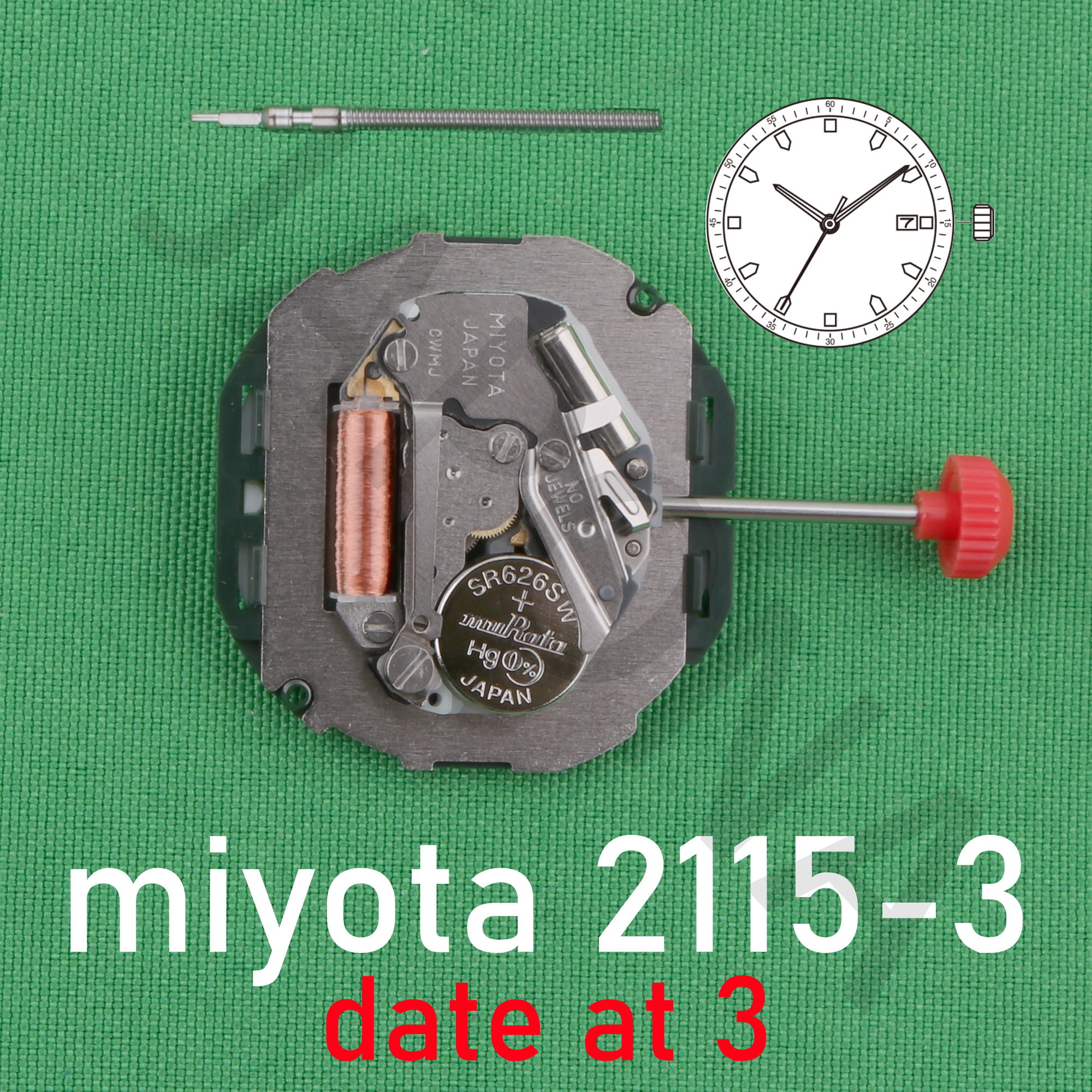 Movimiento 2115 Miyota 2115-3 movimiento de cuarzo movimiento japonés Movimiento estándar con indicador de fecha movimiento 2115 miyota