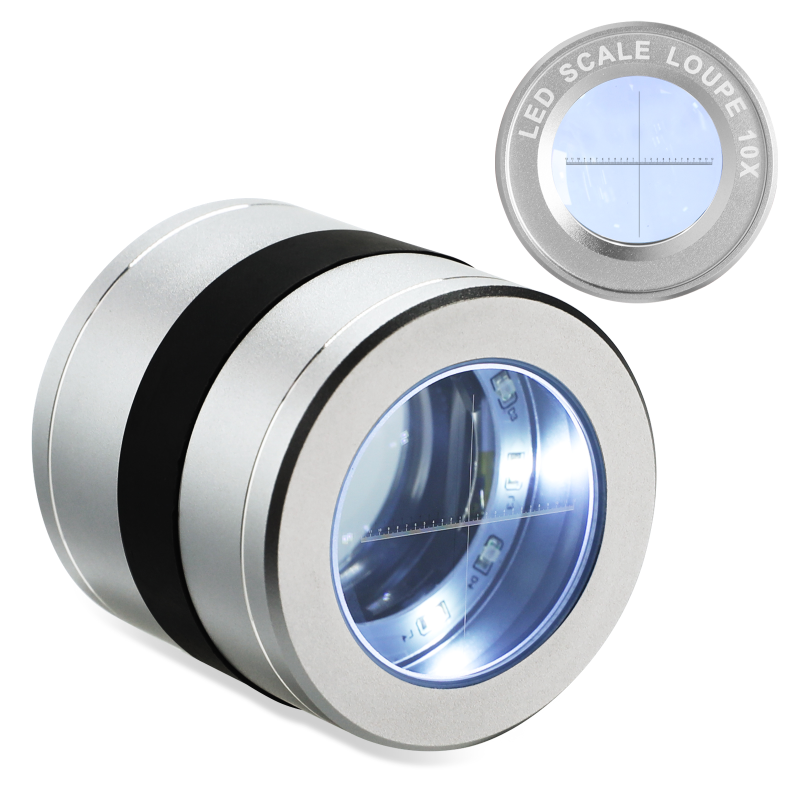 10x Vergrotende Optische Juwelier Loupe Full Metal 5 Led/5 Uv Licht Gebruiksvriendelijke Oplaadbare Loep