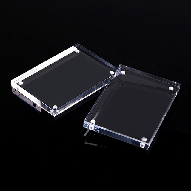 Dual-Faced Clear Acrylic Photo Holder Frame Desk Picture Place Right Angle Acrylic Photo Frame Display Pendant Home Decoration: 6 9cm