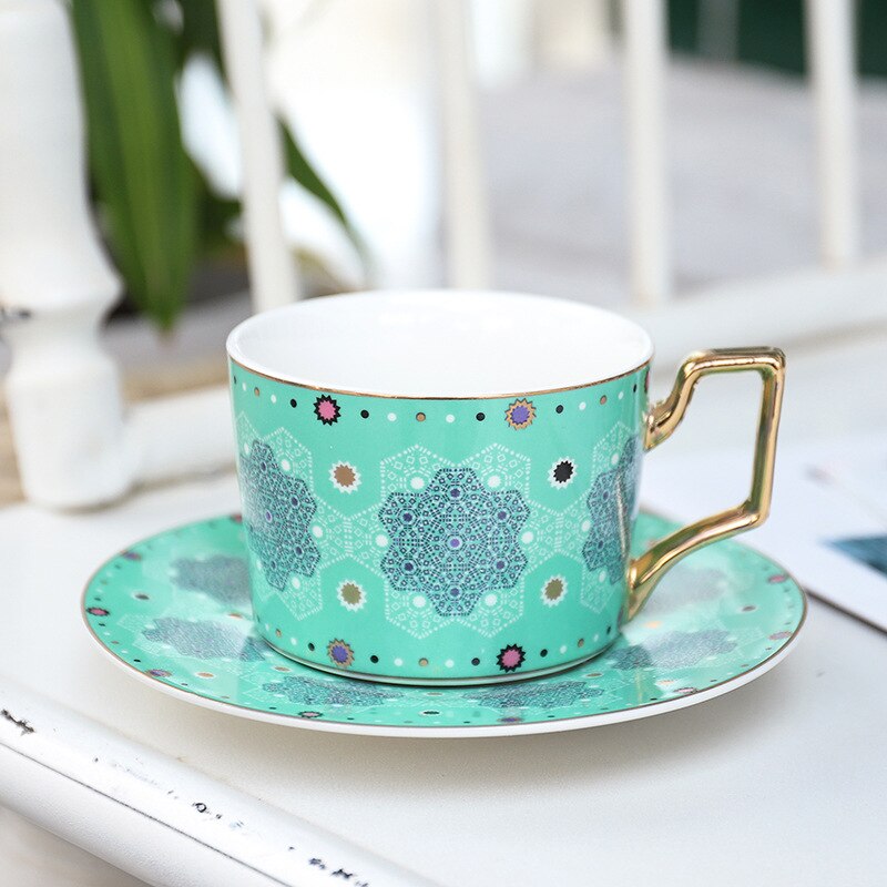 Marokko Stil Kaffee Tische Tasse mit Untertasse Porzellan Tasse einstellen für Heimat Küche Büro Tisch Getränk für Hochzeit: 15