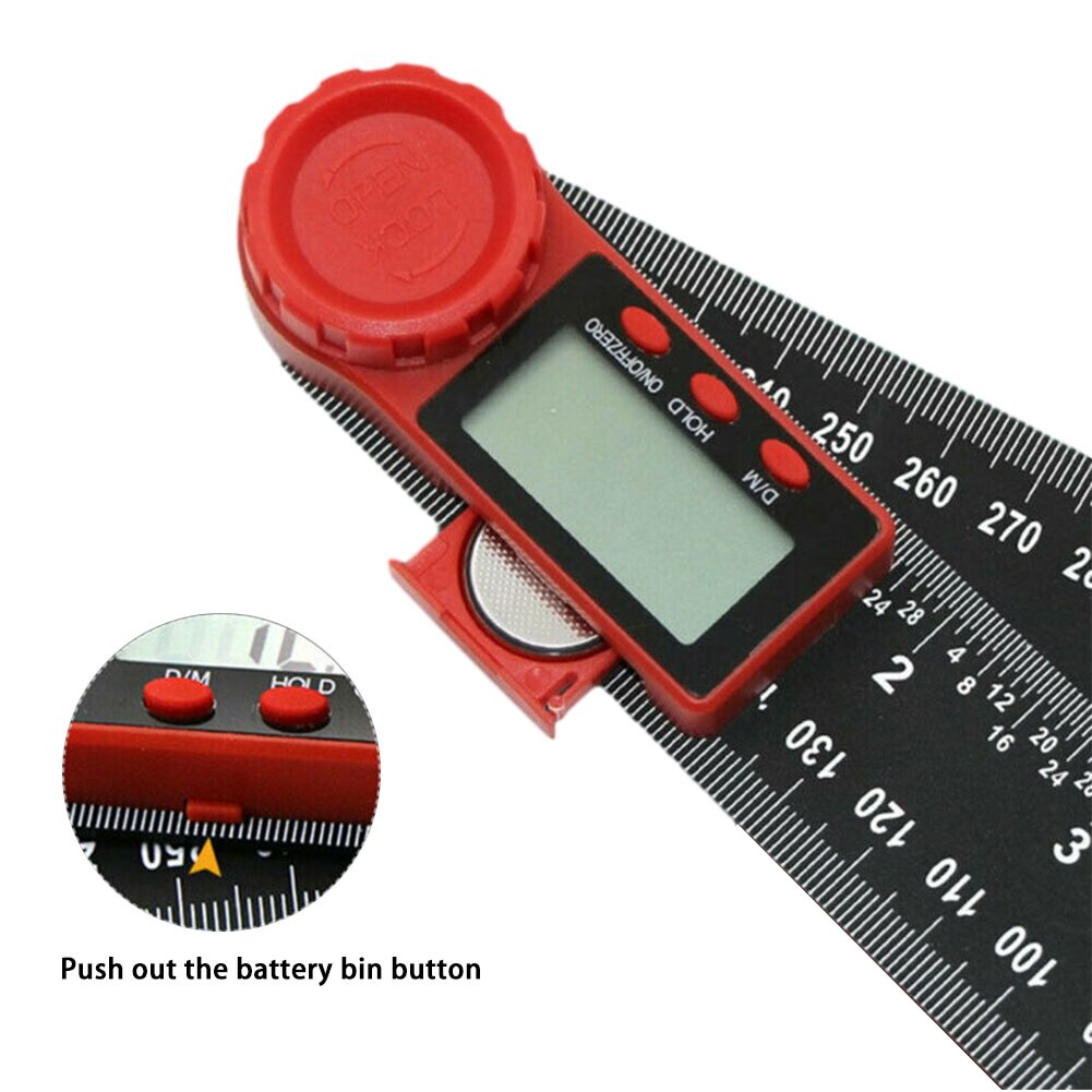 2 in 1 Electronic LCD Digital Angle Finder 200mm Angle Finder Ruler Protractor Black vernier caliper