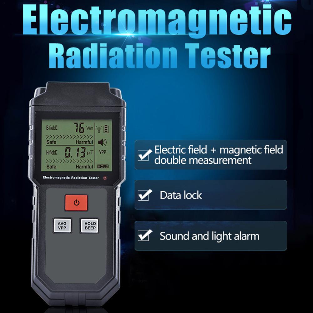 Elektromagnetisk feltstrålingstester emf meter håndholdt tæller digital dosimeter lcd detektormåling til computertelefon