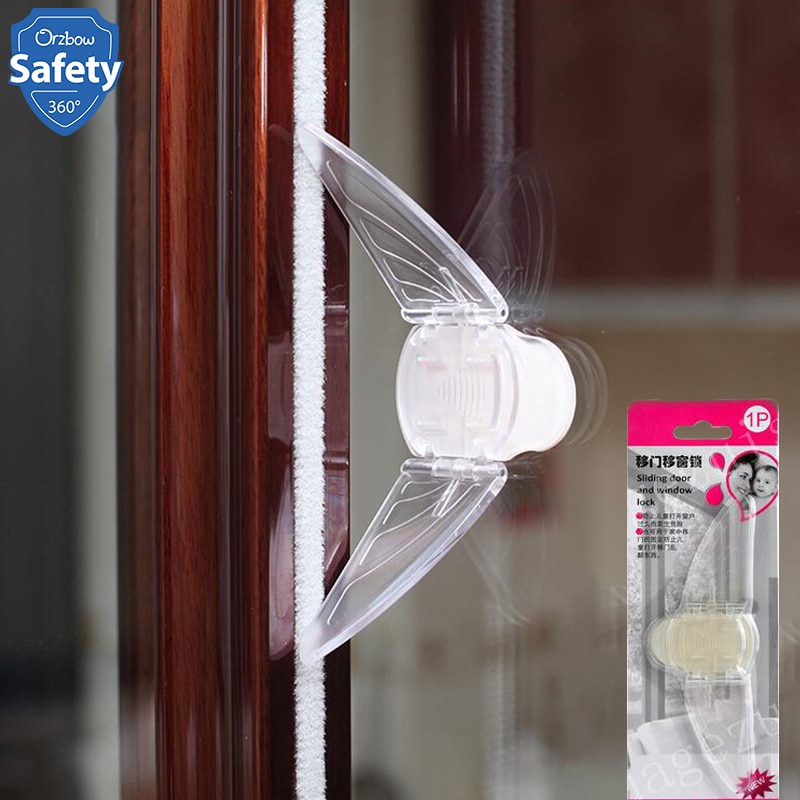 Farfalla Del bambino di Sicurezza Finestra di Blocco di Sicurezza Bambini Finestra Scorrevole Limitatore di Serrature Pugno di Trasporto per Il bambino di Protezione