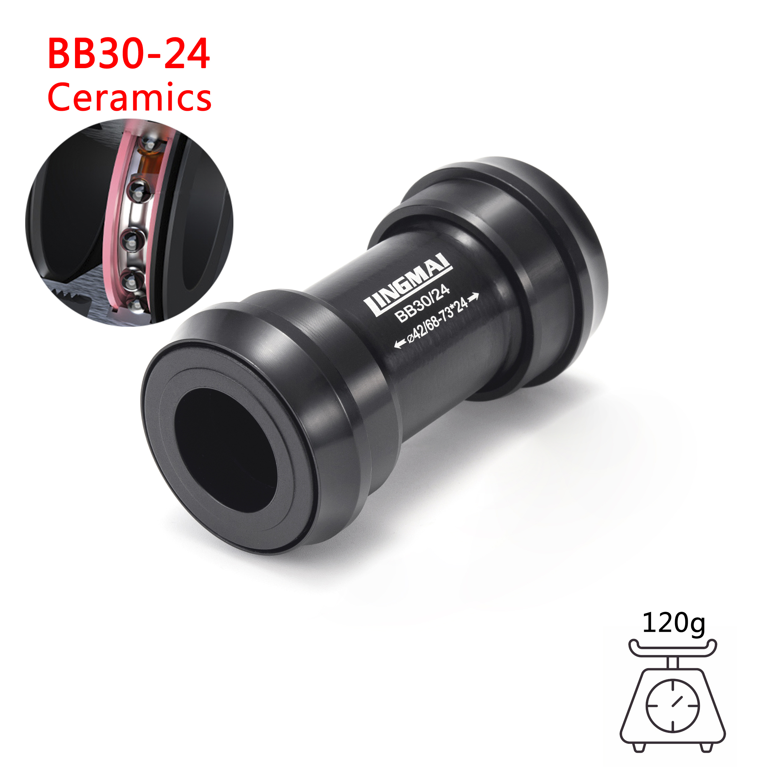 Suporte inferior de bicicleta, rolamento cerâmico bb pf30 bb86 bb386 bb30 para mountain road bike, movimento central dub: YELLOW