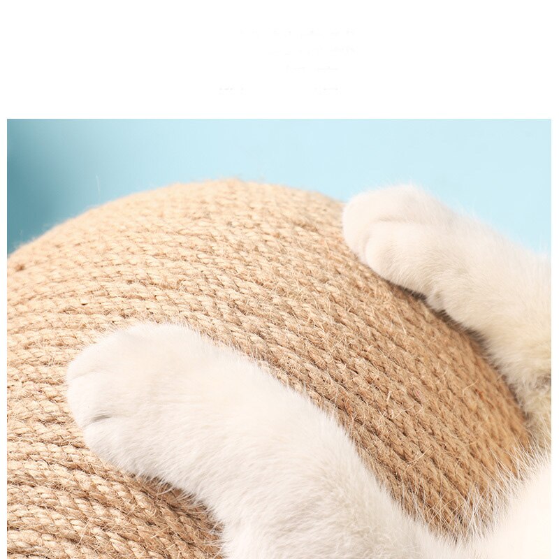 Cat Scratching Ball Toy Kitten Sisal Rope Ball Board Grinding Claw Wooden Frame Climbing Cat Scratcher Wear-Resistant Cat Toy