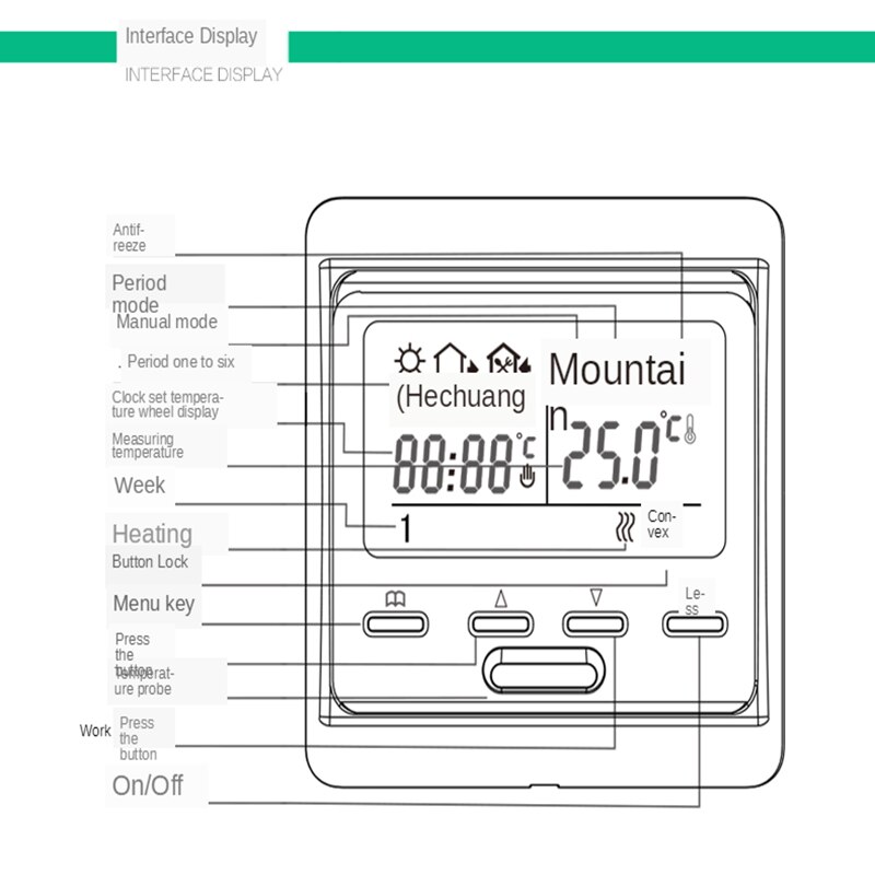 Best Price 220V Colorful LCD Screen Programmable Temperature Controller Electric Underfloor Heating Room Thermostat