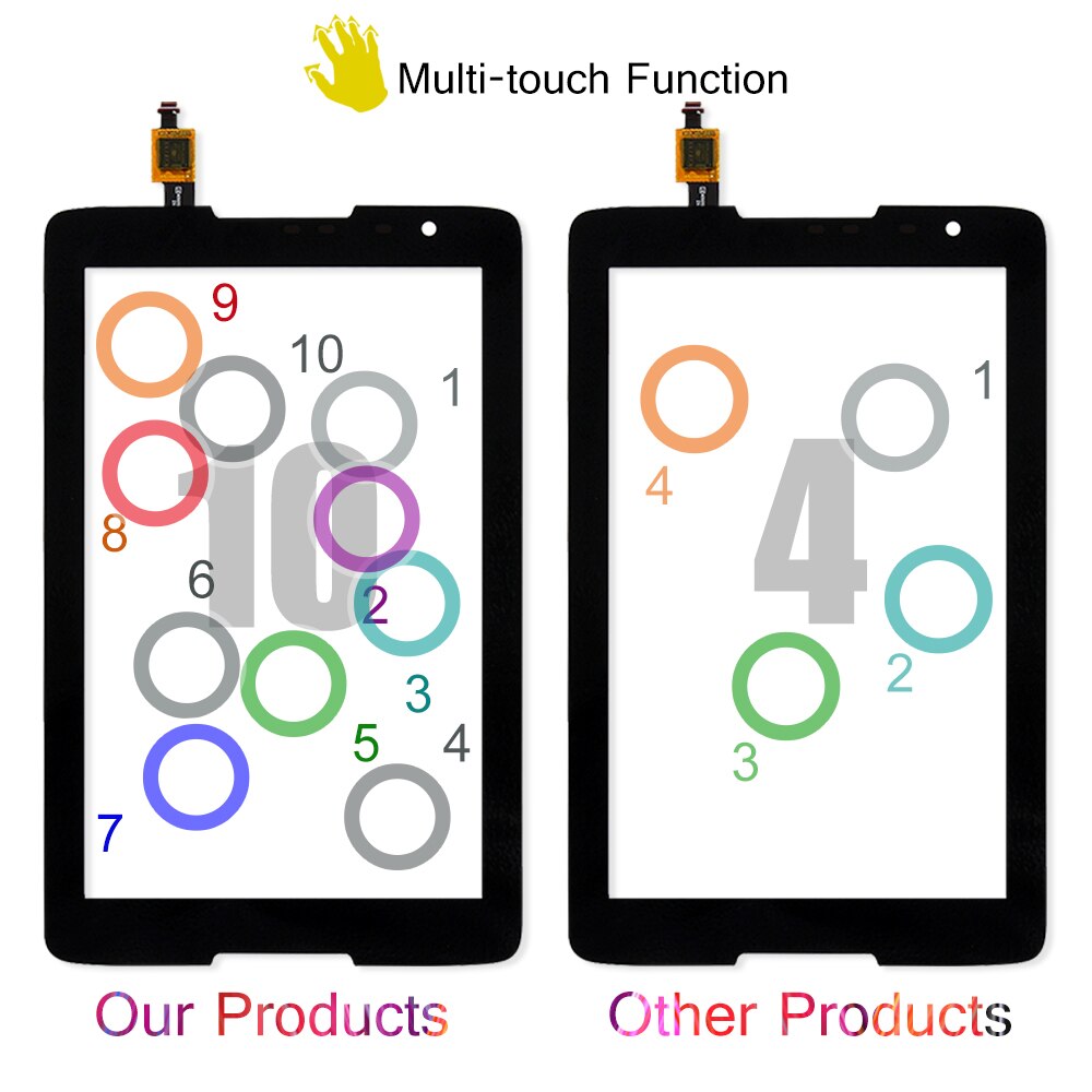 SRJTEK para Lenovo IdeaTab A8-50 A5500 A5500F A5500-H A5500-HV Panel de pantalla táctil digitalizador de vidrio Tablet piezas de repuesto
