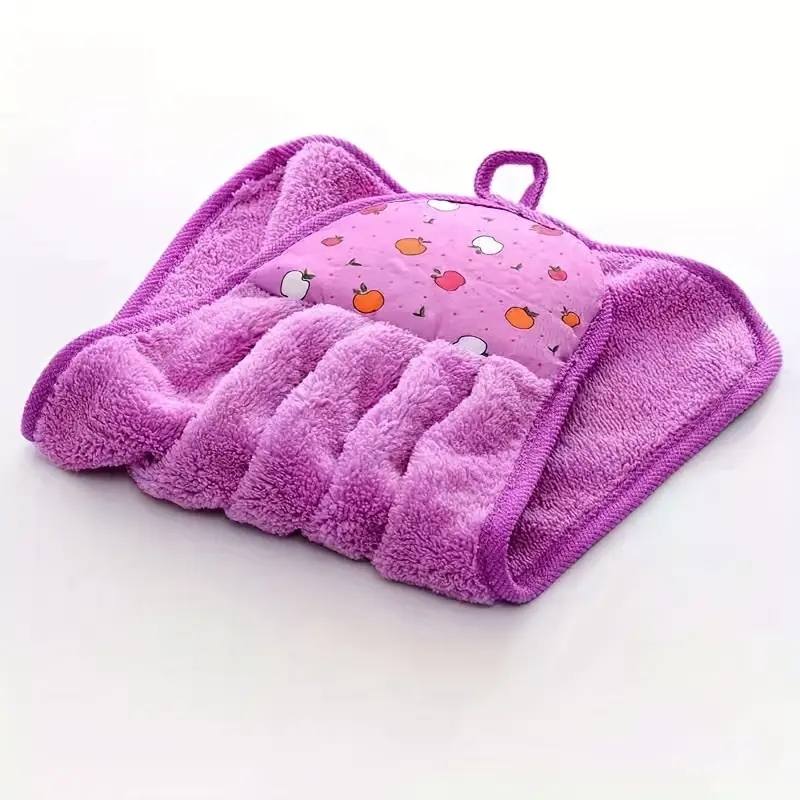 Toalla para la yema del dedo de lana Coral, toalla colgante para limpiar las manos, paños para lavar platos domésticos para el baño, suministros de baño, 3 uds.