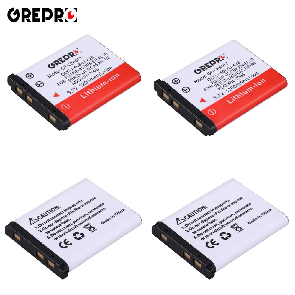 Batterie 1200mAh pour Olympus Li 40B, 42B, NIK.EN EL10, PE n.d-li63, KOD.: 4x Battery