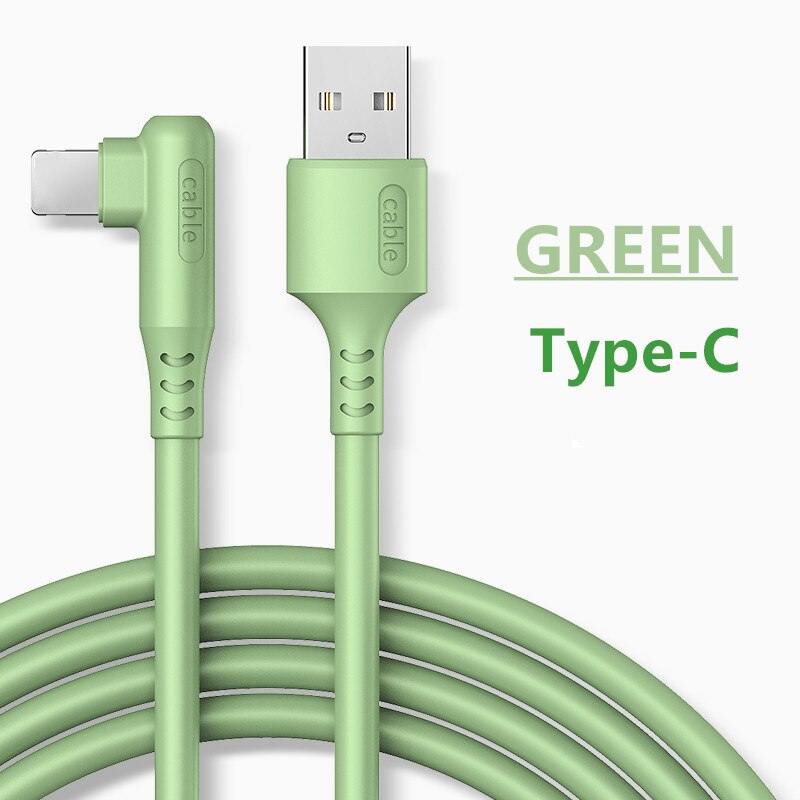 ROCK 5A USB Type C chargeur câble pour Redmi note 8 Samsung Charge rapide 3.0 USB C câble de Charge rapide USB type-c fil pour Huawei: green / 100cm