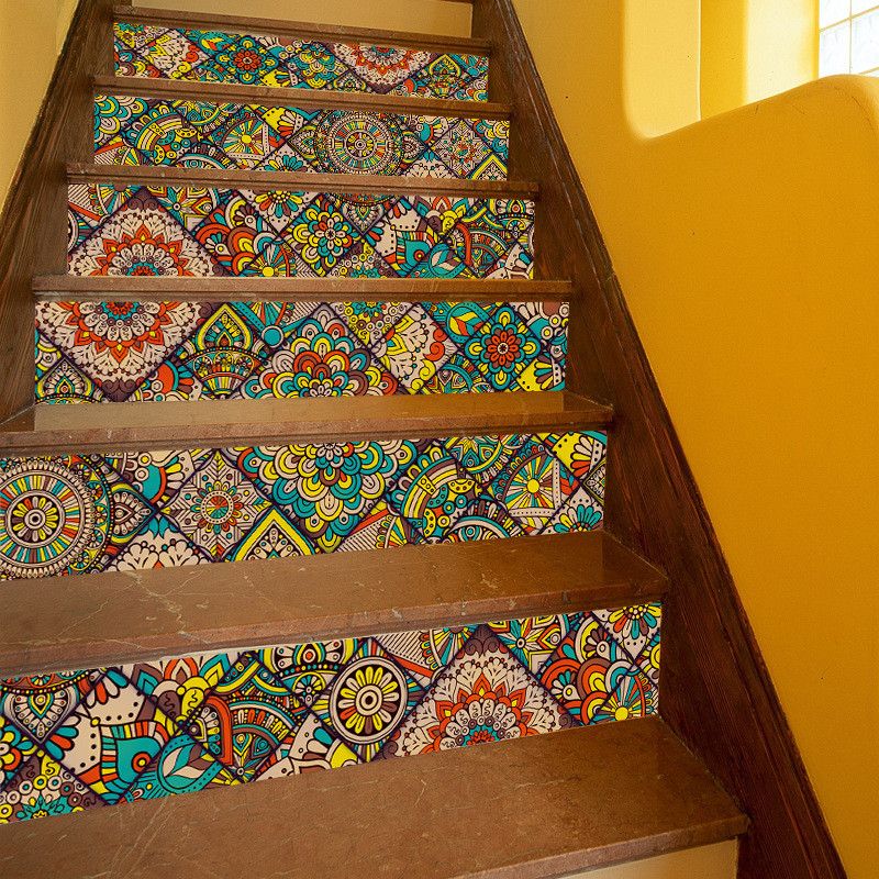 6 teile/satz 3D Treppen Aufkleber Selbst Klebe Abnehmbaren Treppe Treppen Zauberstab Abziehbilder Boden Wasserdichte Zauberstab Aufkleber DIY Heimat Dekor