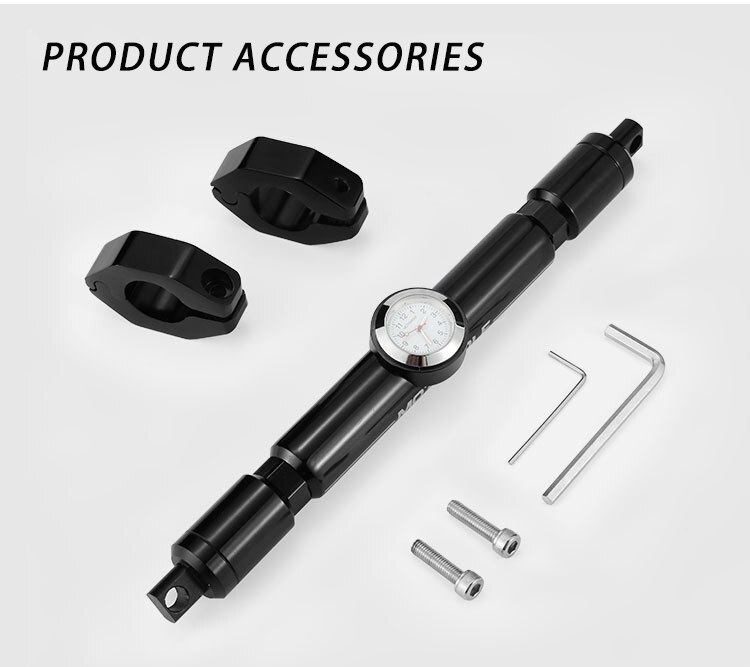 Multi-function motorcycle handlebar crossbar with clock/compass General motocross Aluminum alloy CNC balance handlebar crossbar