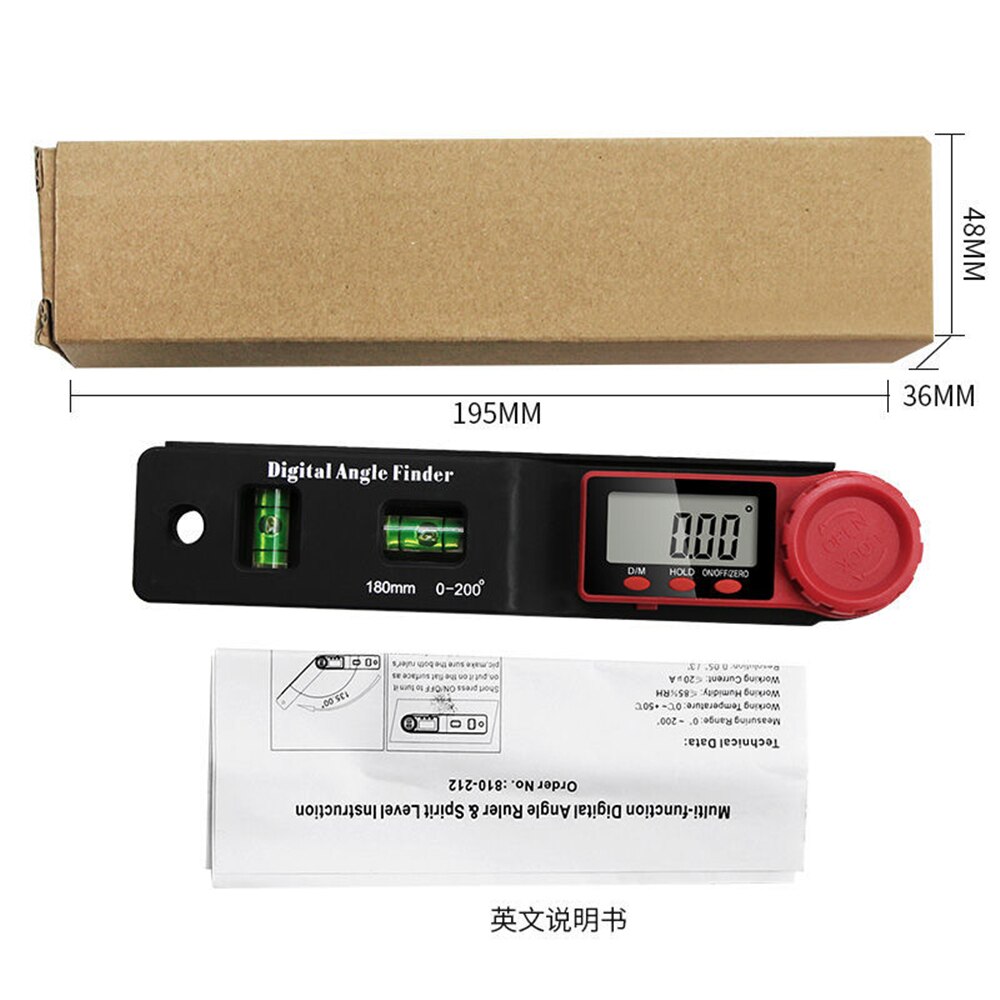 230mm 4in1 digital protractor angle ruler spirit level universal level ruler woodworking electronic goniometer angle protractor