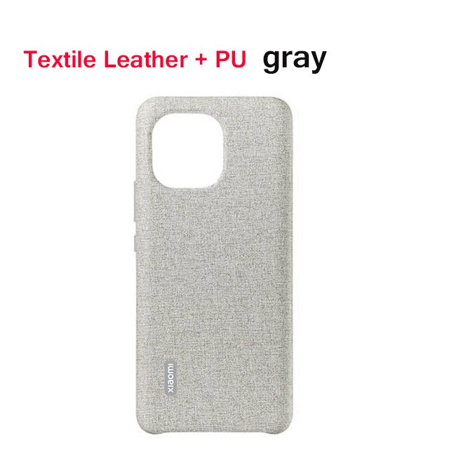 Originele Xiaomi Mi 11 Case Pu Leer/Siliconen/Kevlar Matte Shell Xiaomi Mi11 Textiel Cover Delicate Touch Voor xiaomi Mi 11: Gray