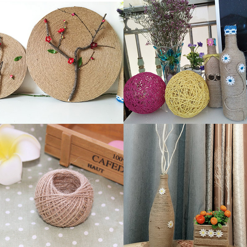 Corde en Jute naturelle, 30/rouleau, corde en chanvre naturelle, pour étiquette tissée à accrocher, fournitures d'emballage pour événements de mariage et fêtes