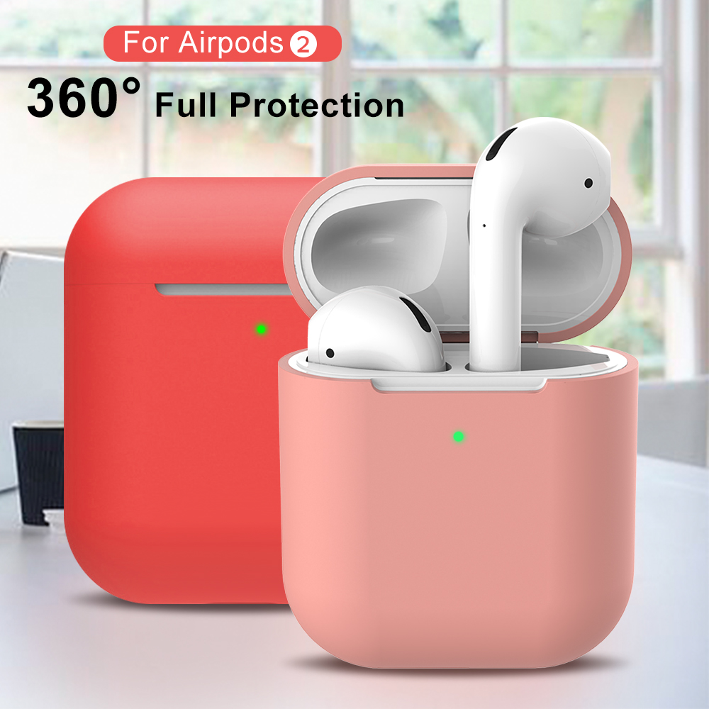 Silicone Earphone Cases for Airpods 2 Skin Sleeve Pouch Box Protector Wireless Headphone Protective Cover Coque For Airpods 2nd