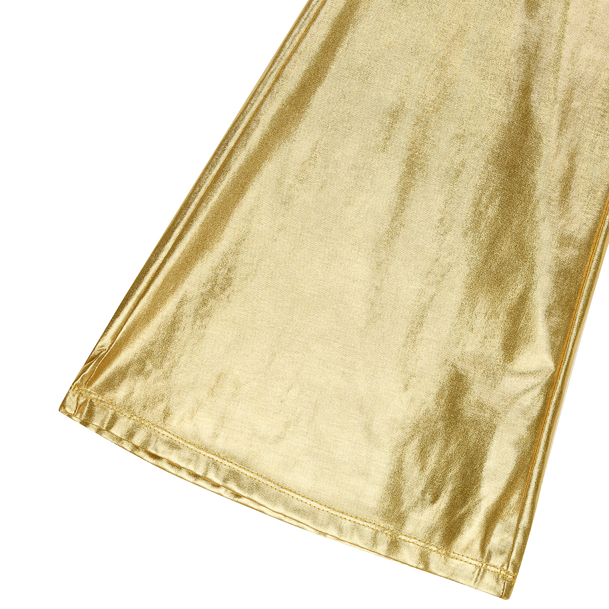 Pantalon holographique métallique brillant pour hommes, , tenue de Club, Disco, loisirs, Long, Costume décontracté, pantalon évasé à cloche