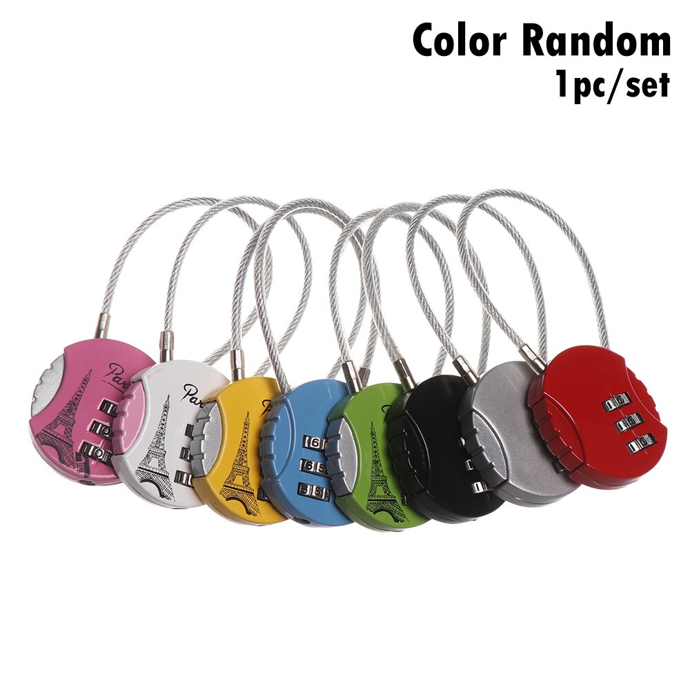 1 Pc 3 Dial Digit Nummer Code Hangslot Mini Mechanische Cijferslot Veiligheid Reizen Koffer Safe Lock Bagage Lock Van gym: multicolor