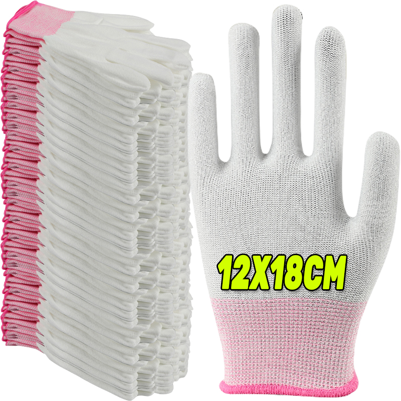 1/10 Paar antistatische Handschuhe, antistatisch, ESD, elektronischer Arbeitshandschuh, PU-beschichtet, handflächenbeschichtet, rutschfest, für den Fingerschutz: Black / 3