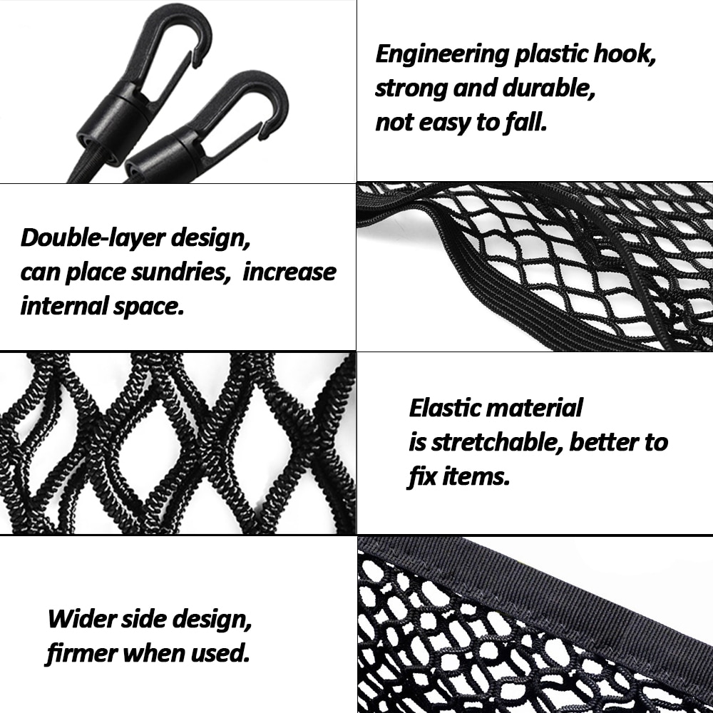 Auto Organizer Netto Kofferbak Netten Auto-interieur Rugleuning Elastische Mesh Bagagenet Auto Styling Opbergtas Pocket Organizer 30*25Cm
