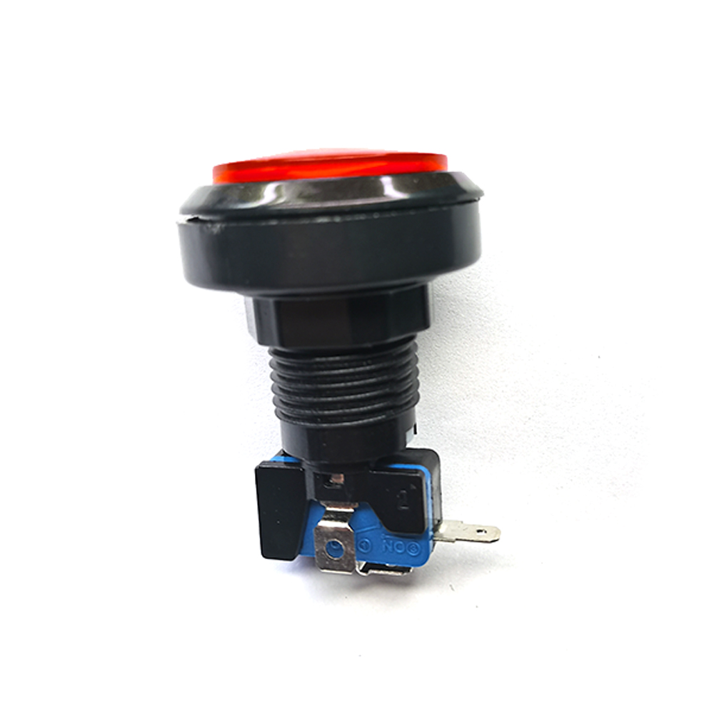 46mm trykknapper 12v led-belyste lyskontakter gyngegravemaskine spilklo automatkran flipperspildele spilleautomatarkade gør-det-selv: Rød